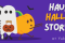Haunted Halloween Storywalk featuring cute mummy, skeleton, ghost and pumpkin on parade